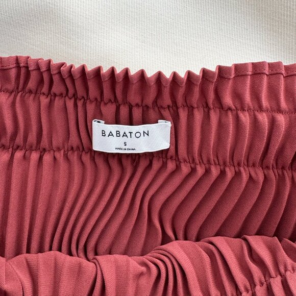 Babaton Pleated Crepe Skirt in Rust, size Small - Picture 4 of 6
